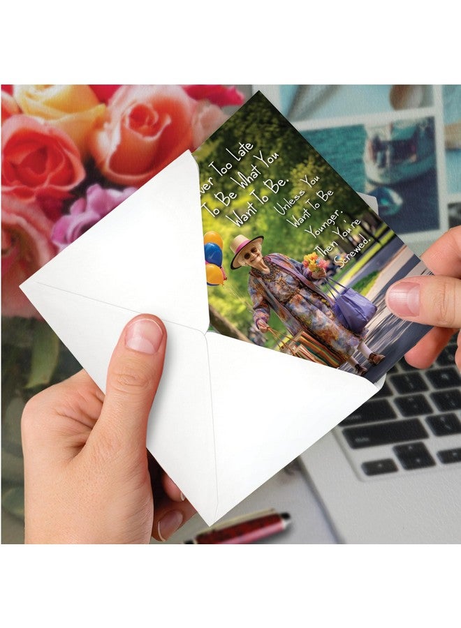 NobleWorks , Funny Birthday Paper Card With 5 X 7 Inch Envelope (1 Card) Bday Sister, Never Too Late Woman C10789Bdg - Image 4