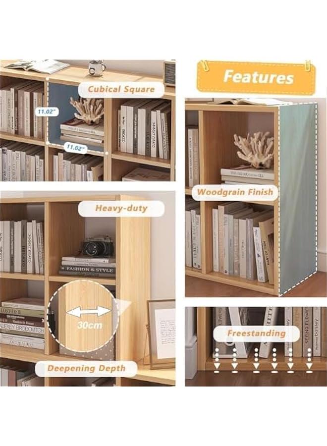 هوكور Durku Cube Bookcase,4 Cube Storage Organizer Shelves, Stackable Wood Bookcase Fits Cubby Bins for Organization, Dorm Teen Room Decor & Home Office, Easy Assembly,White (4 Cube) - Image 4