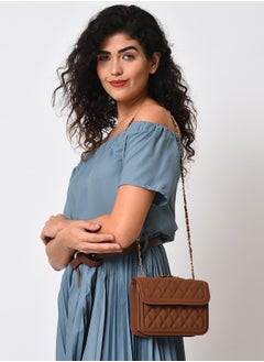 Haute Sauce Quilted Quest Brown Cross Body Bag  - Image 5