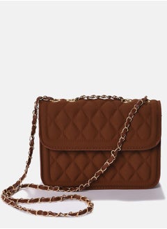 Haute Sauce Quilted Quest Brown Cross Body Bag  - Image 1