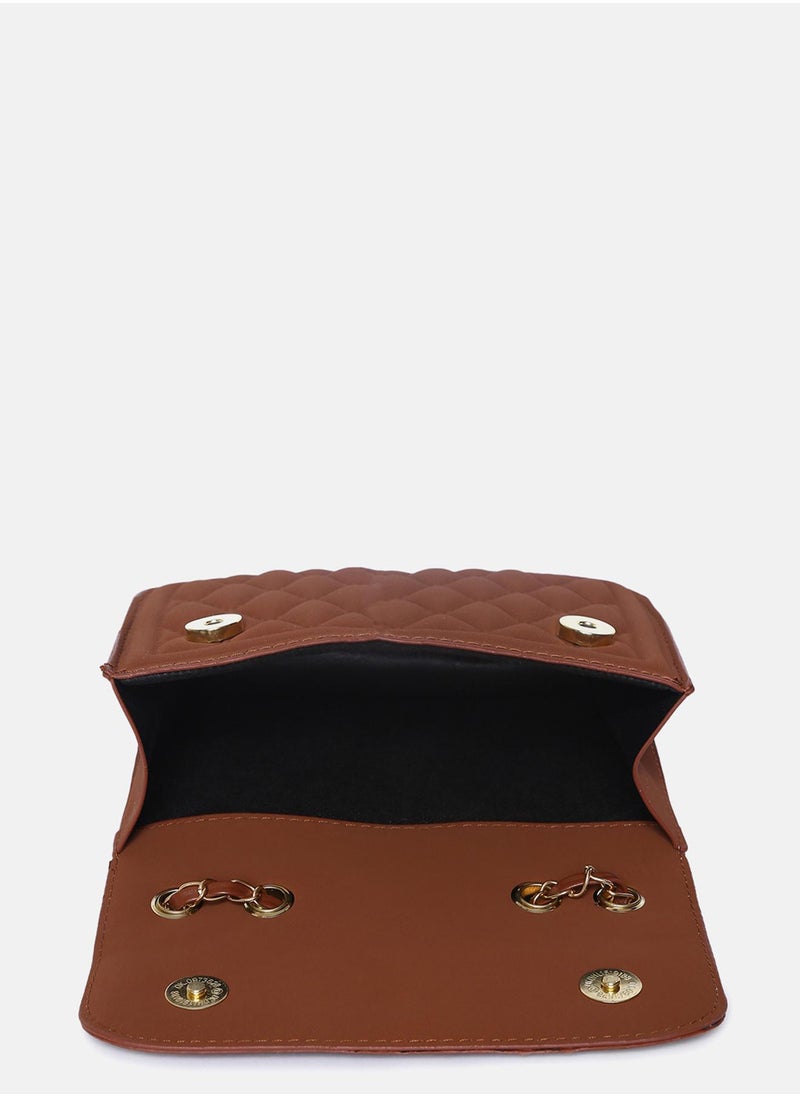 Haute Sauce Quilted Quest Brown Cross Body Bag  - Image 3