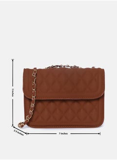 Haute Sauce Quilted Quest Brown Cross Body Bag  - Image 4
