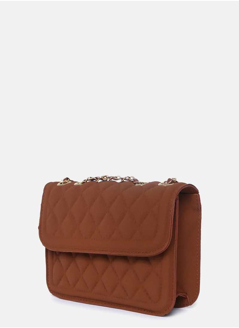 صوص هاوت Quilted Quest Brown Cross Body Bag