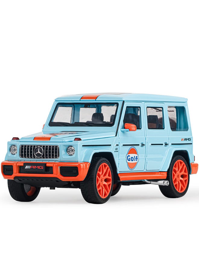 Black mamba Heimanba 1：18 Mercedes-benz G63 Gulf Edition Diecast Car Model Realistic Collectible Original Vehicle - Image 5