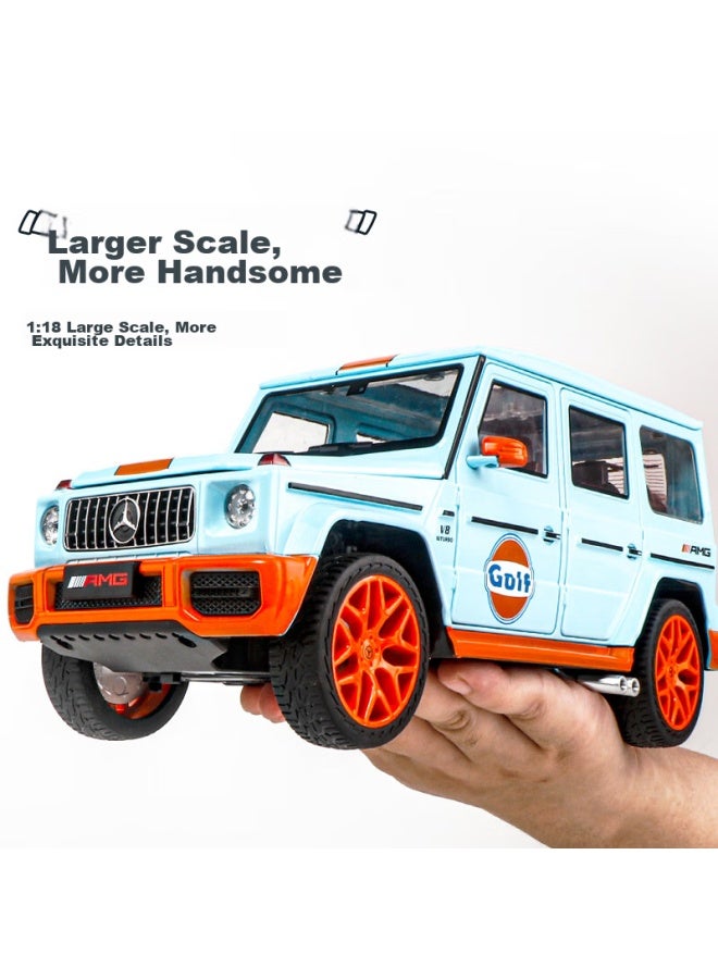 Black mamba Heimanba 1：18 Mercedes-benz G63 Gulf Edition Diecast Car Model Realistic Collectible Original Vehicle - Image 2