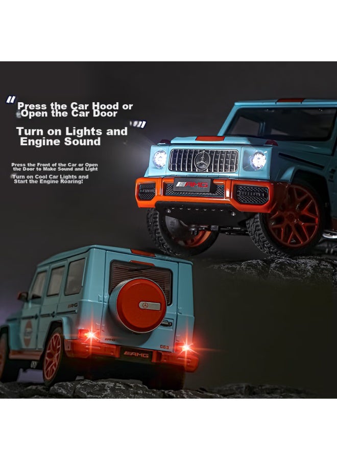 Black mamba Heimanba 1：18 Mercedes-benz G63 Gulf Edition Diecast Car Model Realistic Collectible Original Vehicle - Image 4