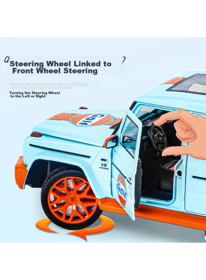 Black mamba Heimanba 1：18 Mercedes-benz G63 Gulf Edition Diecast Car Model Realistic Collectible Original Vehicle - Image 3