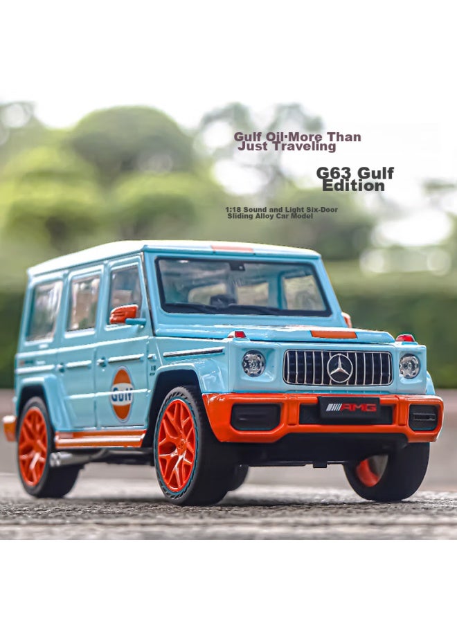 Black mamba Heimanba 1：18 Mercedes-benz G63 Gulf Edition Diecast Car Model Realistic Collectible Original Vehicle - Image 1