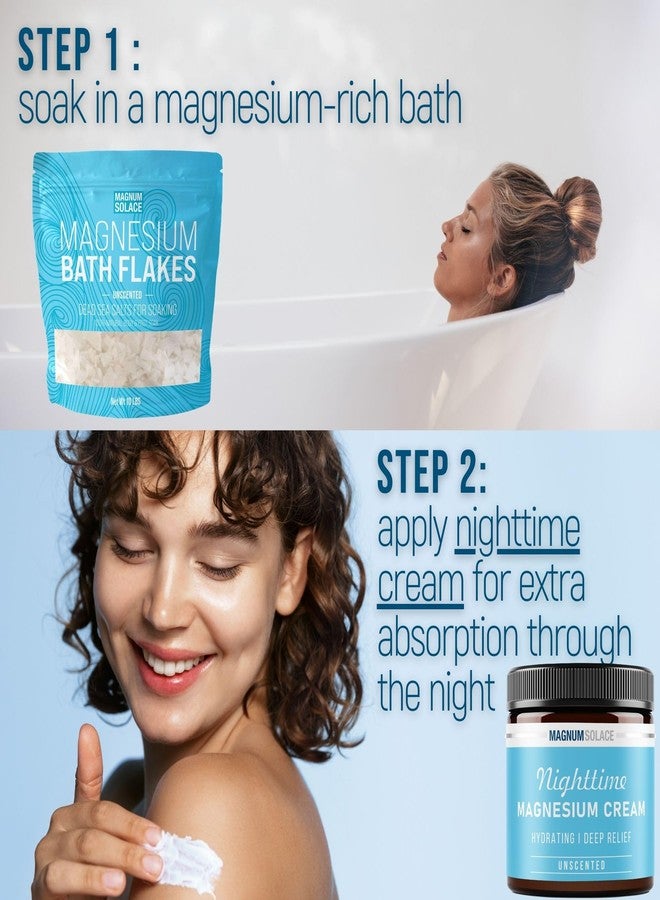 Magnum Solace Magnesium Flakes for Bath, 10 lbs + Nighttime Magnesium Cream That Comes Inside The Bag - Image 4