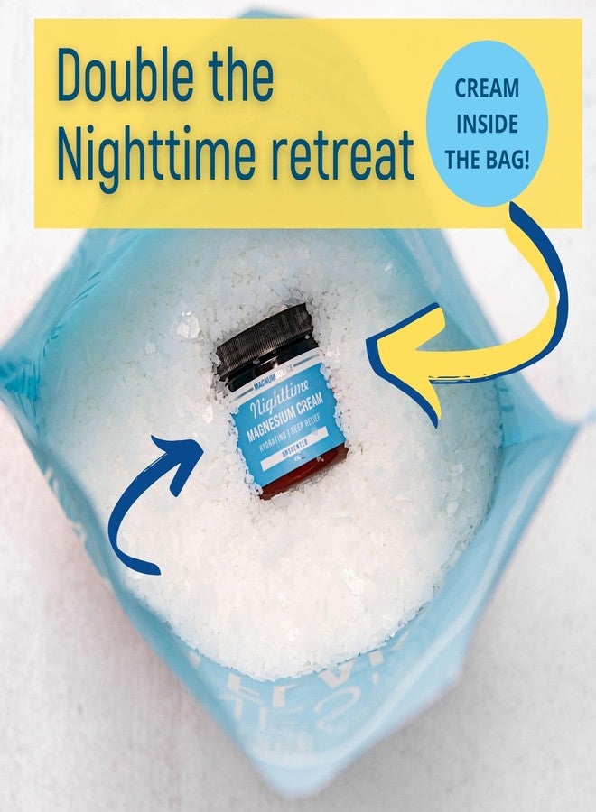 Magnum Solace Magnesium Flakes for Bath, 10 lbs + Nighttime Magnesium Cream That Comes Inside The Bag - Image 2