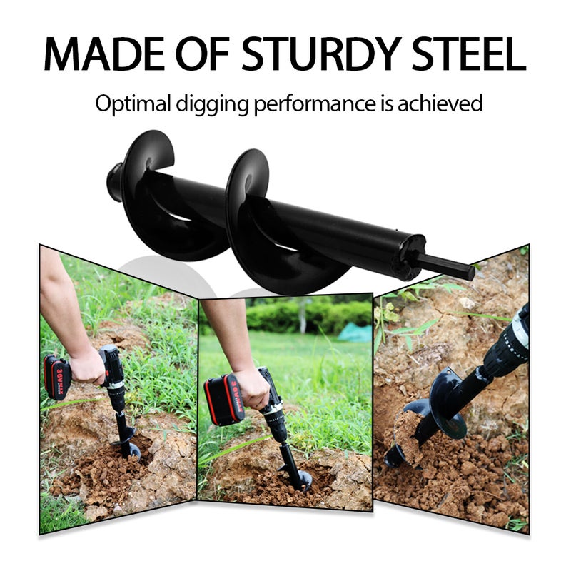 Garden Auger: Firm Steel Material, Maximum Digging Performance - Long Service Time Auger for Home Yard Planting, Bulb Seedling Fertilizing And Weed Root Removal - Image 3