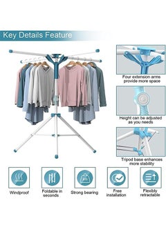 Beauenty Folding Clothes Drying Racks, Portable Laundry Drying Racks, Foldable Clothes and Linens Hanging and Drying Rack, Clothing Drying Rack Stand for Hanging Clothes Socks Indoor Outdoor (A)  - Image 3