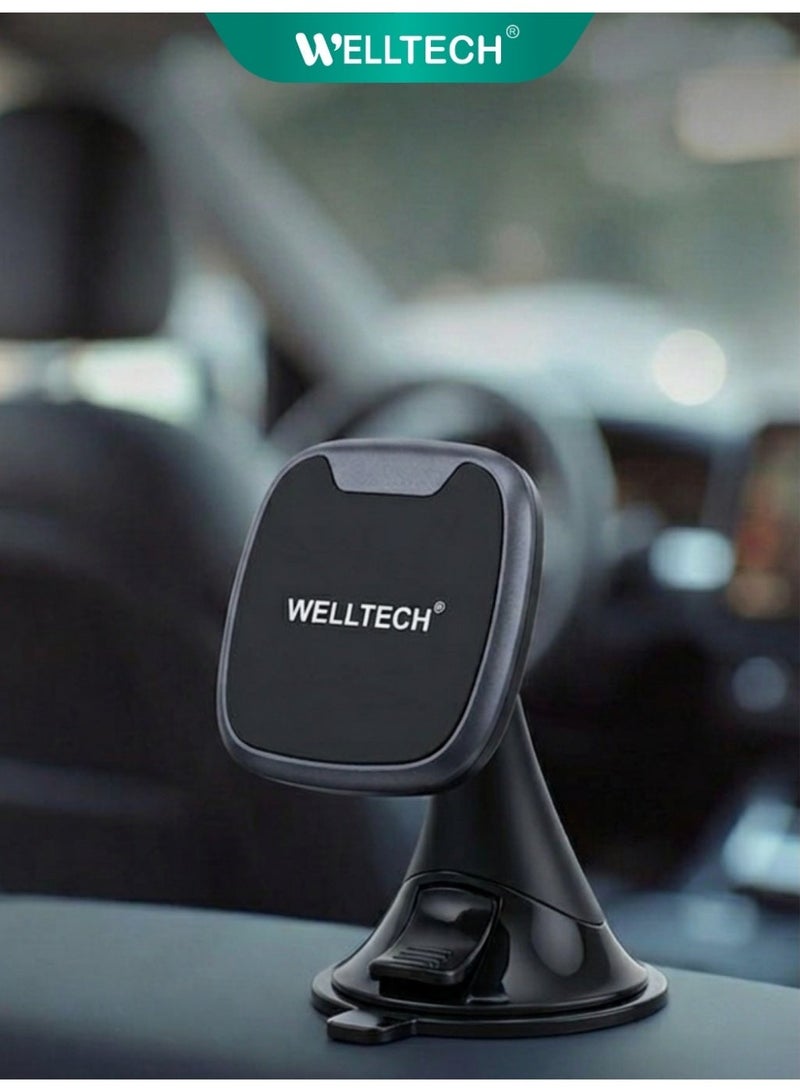 WELLTECH Magnetic Car Phone Holder Dashboard Windshield Mount 360° Rotation Strong Suction Universal Mobile Holder – WELLTECH HOL922 - Image 3