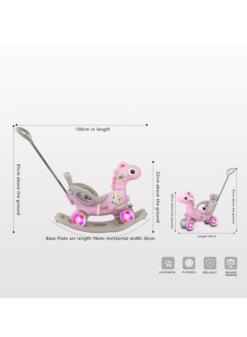 Everything For Kids Rocking horse rocking chair for children's car ride with musical toys - Image 3