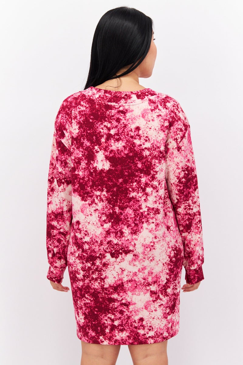 Jenni Intimates Women Tie Dye Sleepwear Dress, Purple - Image 3