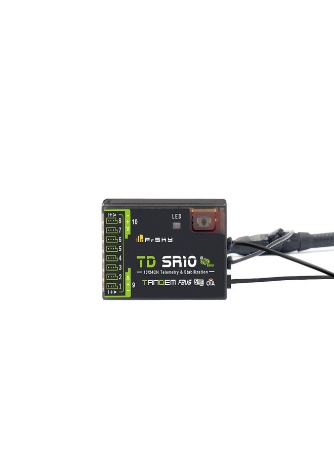 FrSky TD SR10 Dual-Band Receiver Simultaneous 2.4GHz & 900MHz Advanced Stabilizer & Telemetry Triple Antenna Design 10 Configurable Ports Black Box Function Long Range & Low Latency - Image 1
