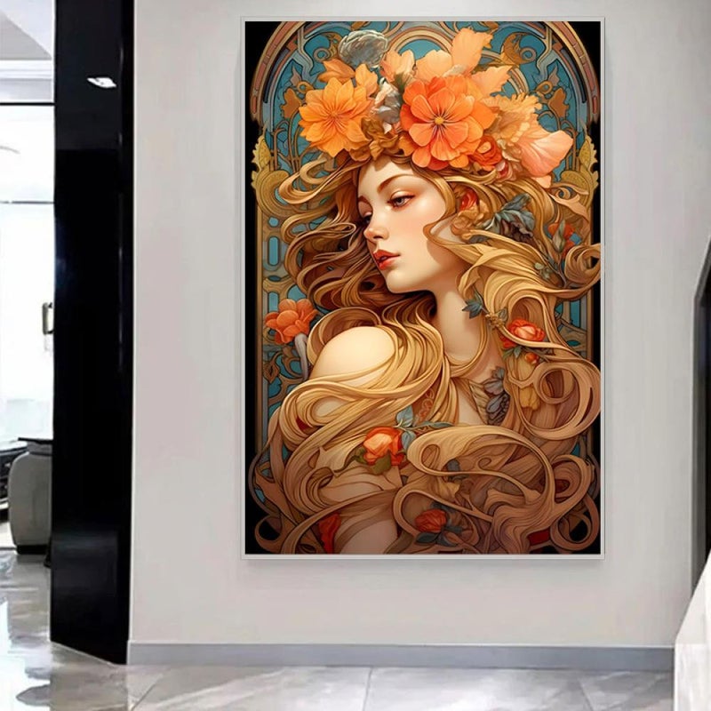 ماركتنا لوحة قماشية بتصميم فتاة مع برواز مجوف مقاس (40×60) قطعة واحدة - Image 3