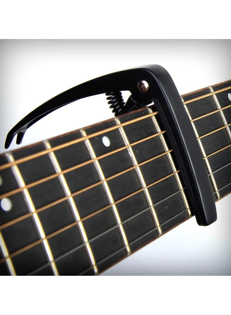 SOLARAE Guitar Picks Guitar Capo Acoustic Guitar Accessories Trigger Capo Key Clamp Black With 6 Pcs Guitar Picks - Image 4