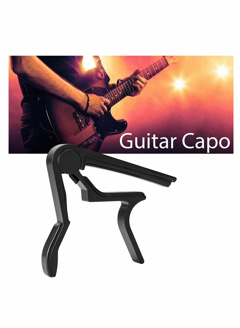 SOLARAE Guitar Picks Guitar Capo Acoustic Guitar Accessories Trigger Capo Key Clamp Black With 6 Pcs Guitar Picks - Image 3