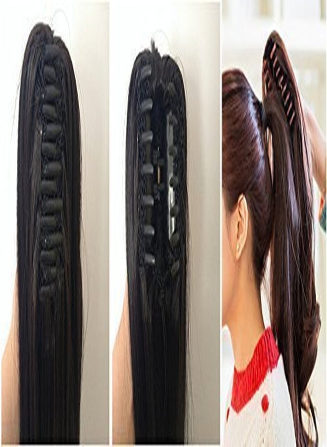 GLAN Soft and Silky Synthetic Hair Extension for Girls and Women 5Clips 18-22 InchesPack of 1 (Ponytail-2) - Image 4