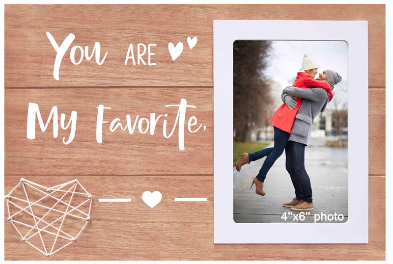 NZY Anniversary Birthday Valentine Christmas GiftsFrame Gifts for BoyfriendGirlfriendHusbandWifeCoupleBest FriendSole MateYou Are My FavoriteWooden Picture Photo Frame Present