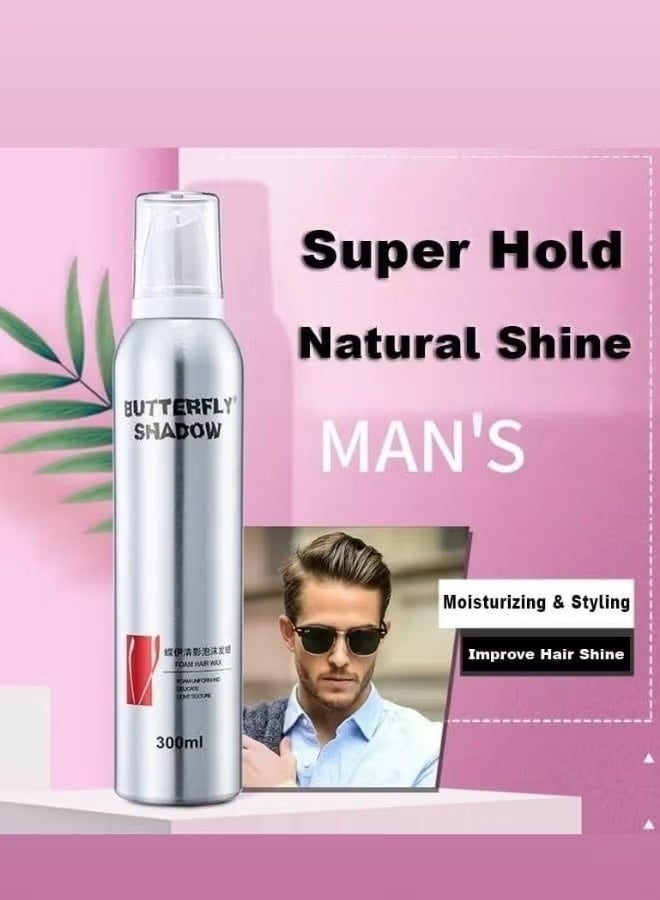 Butterfly Shadow Hair Mousse 300 ml Foam Hair Wax Spray - Light Texture, Super Hold & Easy Styling, Curly Hair Wool Curly - Image 3