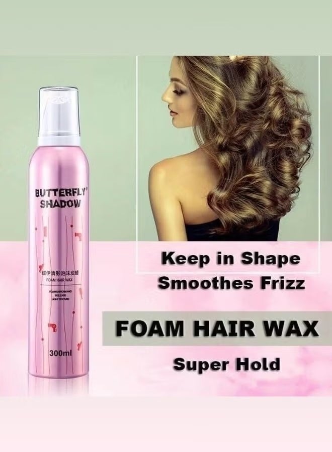 Butterfly Shadow Hair Mousse 300 ml Foam Hair Wax Spray - Light Texture, Super Hold & Easy Styling, Curly Hair Wool Curly - Image 4