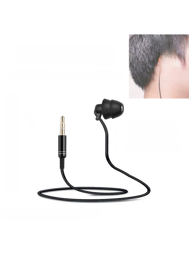 Short-term Unilateral Earphone Silicone In-ear Type Wheat-free 3.5 Round Neck Clip Type Bluetooth Audio Receiver MP3 Universal-Color:40cm Unilateral Headphone Line Black  - Image 2