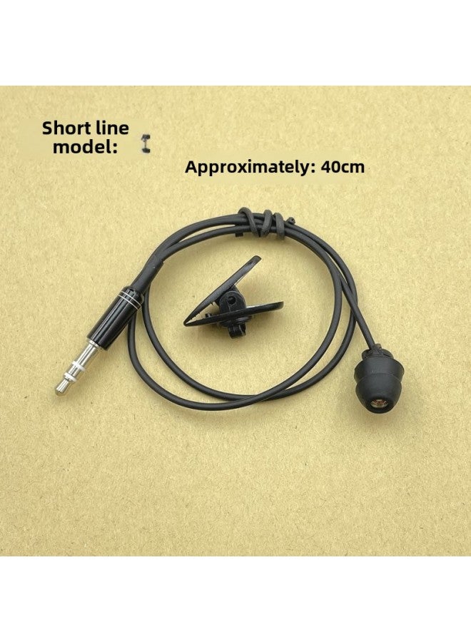 Short-term Unilateral Earphone Silicone In-ear Type Wheat-free 3.5 Round Neck Clip Type Bluetooth Audio Receiver MP3 Universal-Color:40cm Unilateral Headphone Line Black  - Image 1