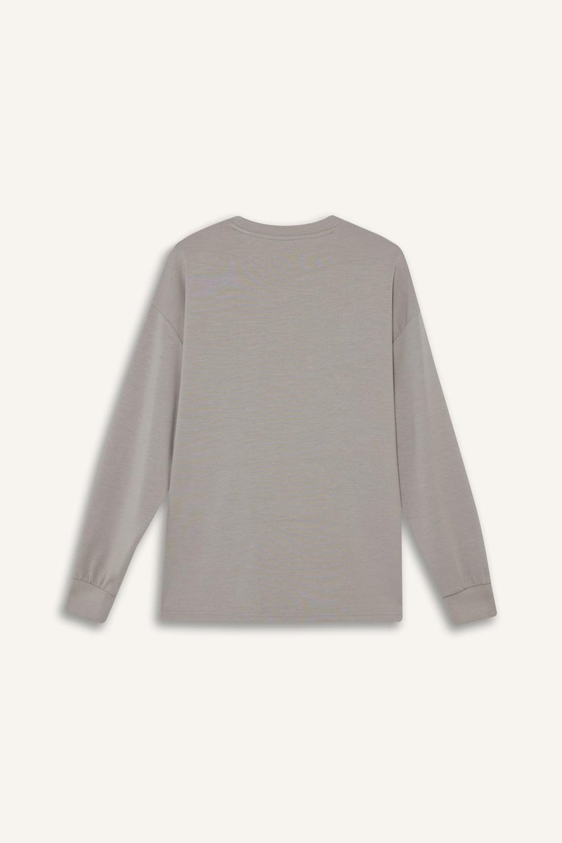 DeFacto Beige Woman Fall in Love Modal Belted Sweatshirt Casual - Image 5