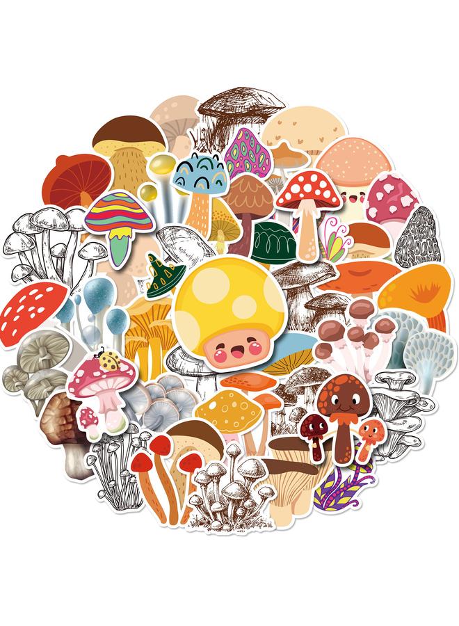 الأزرق جي دبليو 200 ملصقات الفطر الكرتون النباتات الفطر لطيف الأطفال مكافأة القرطاسية كأس الماء ملصق الكتابة على الجدران المحمول - Image 1