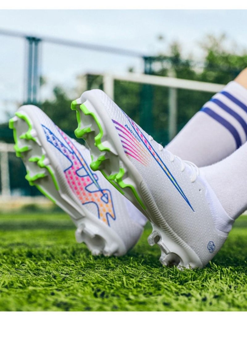 Loquat High-Top Competition Sports Football Shoes White  - Image 2