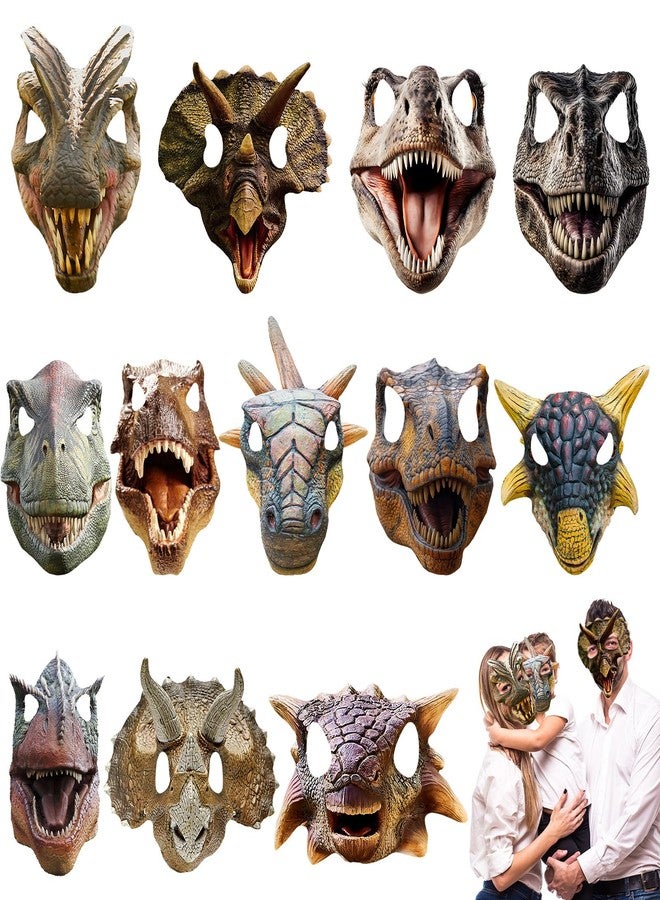 Minatee 24 Pieces Jurassic Dinosaur Masks Birthday Decorations for Kids Party Supplies Animal Party Mask Theme Birthday Gifts for Boys Girls - Image 1