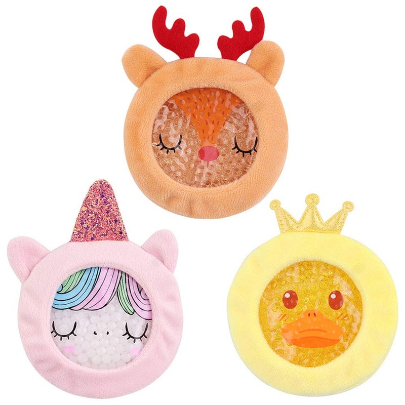 Hilph Kids Ice Packs for Boo Boos, Reusable Gel Ice Packs for Injuries for Toddlers Baby, Hot & Cold Compress with Cute Plush Sleeves for Body Pain Relief, Fever, First Aid, Bumps, 3 Packs (Unicorn) - Image 1