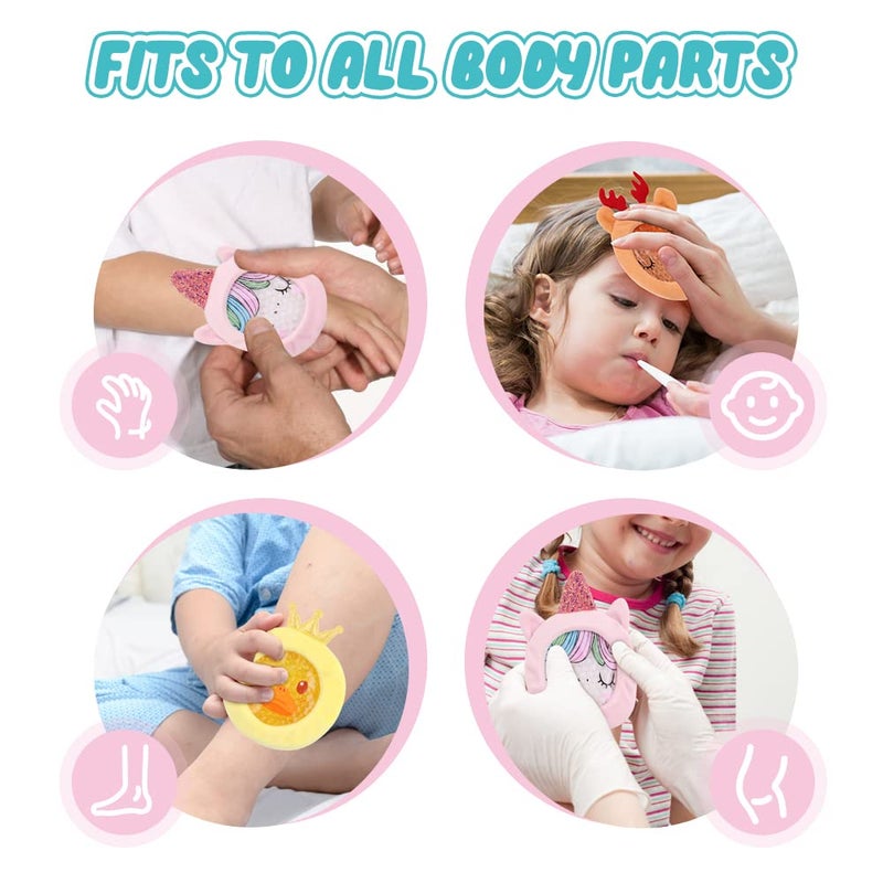 Hilph Kids Ice Packs for Boo Boos, Reusable Gel Ice Packs for Injuries for Toddlers Baby, Hot & Cold Compress with Cute Plush Sleeves for Body Pain Relief, Fever, First Aid, Bumps, 3 Packs (Unicorn) - Image 3