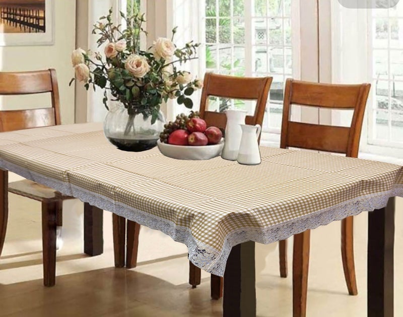 Kuber Industries Checkered PVC 6 Seater Dining Table Cover - Multicolour, (Model: DiningDT207) - Image 5
