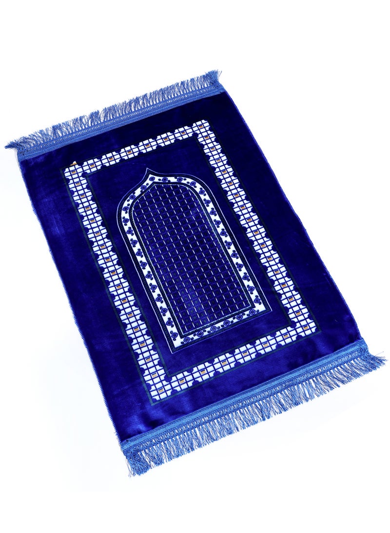 Traditional Polyester Spun Yarn Prayer Mat 70x115 cm Large Portable, Multicolor Islamic Prayer rug Janamaz Sajjadah for Muslim Men and Women