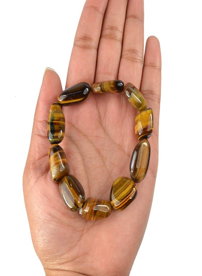 Crystu Natural Tiger Eye Bracelet Tumble Bead Crystal Stone Bracelet for Courage Protector and Will Power - Image 5