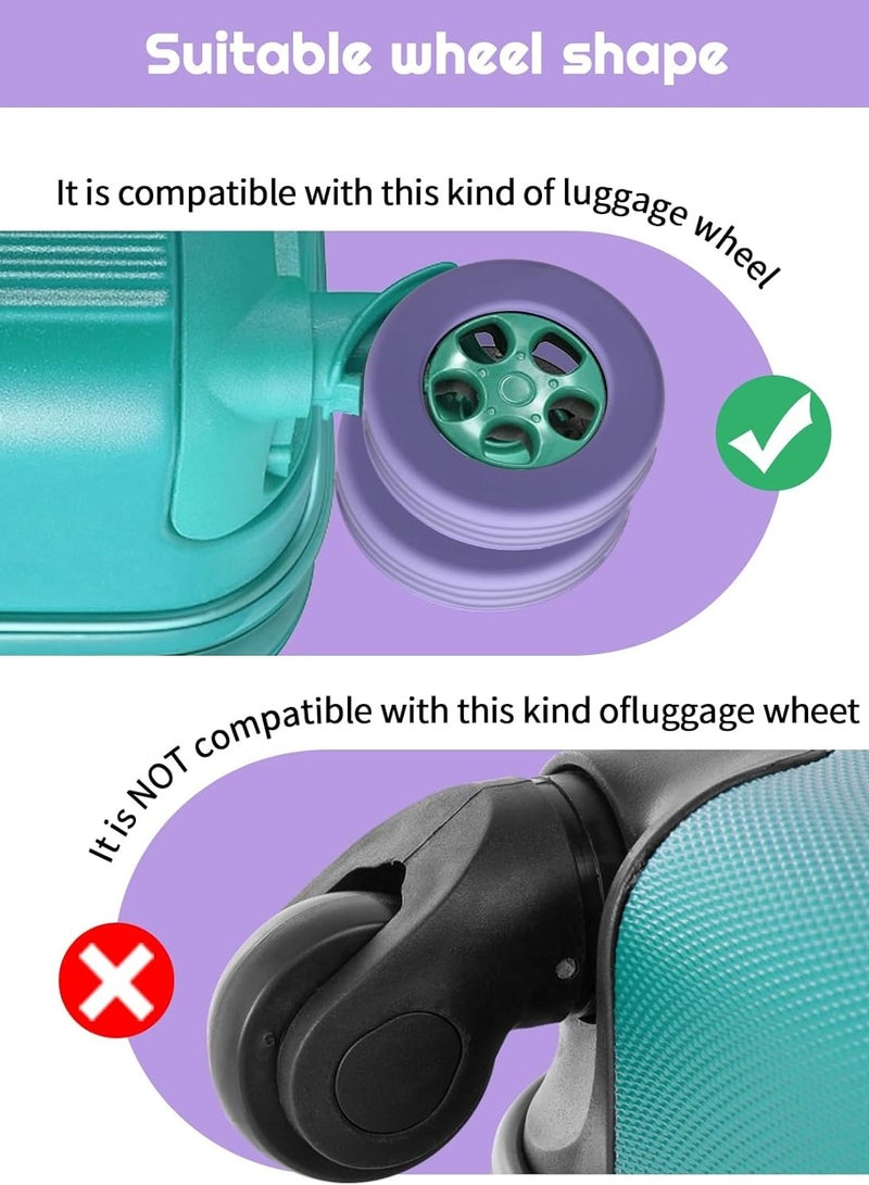 Pack of 58 Suitcase Wheels Cover and Picture, Silicone Suitcase Wheel Cove, Carry on Luggage Wheels Silent Protection Cover for most 8-spinner Wheels Luggage Sets (Purple 8 Pack+50pcs picture)  - Image 5