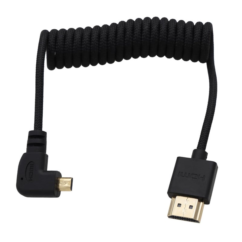 كابل مرن من Micro-HDMI إلى HDMI 4K60 8K لـ ATOMOS Ninja V Ultra، Sony ZV-E10 A7C A7R4 A6700، Canon R6II R5C R10، Lumix S5 S9 G100، Fujifilm X-T50، بربطانة سوداء ملفوف 30 سم - Image 2