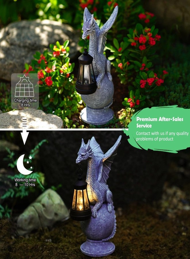 Qeeman Dragon on Ball with Solar Lantern Statues: Garden Decor Outdoor Decorations Art Figurine for Patio Balcony Yard Lawn - Image 5