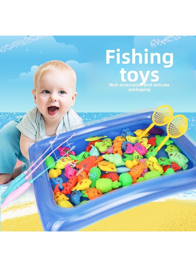 Simulation Magnetic Fishing Toys Children's Educational Magnetic Force Rod Fishing Rod Rod Telescopic Fish Pool Stall Fishing Rod Set-Specifications:Open Window Color Box Fishing 778-10 - Image 5