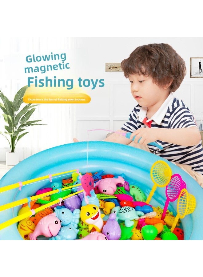 Simulation Magnetic Fishing Toys Children's Educational Magnetic Force Rod Fishing Rod Rod Telescopic Fish Pool Stall Fishing Rod Set-Specifications:Open Window Color Box Fishing 778-10 - Image 4