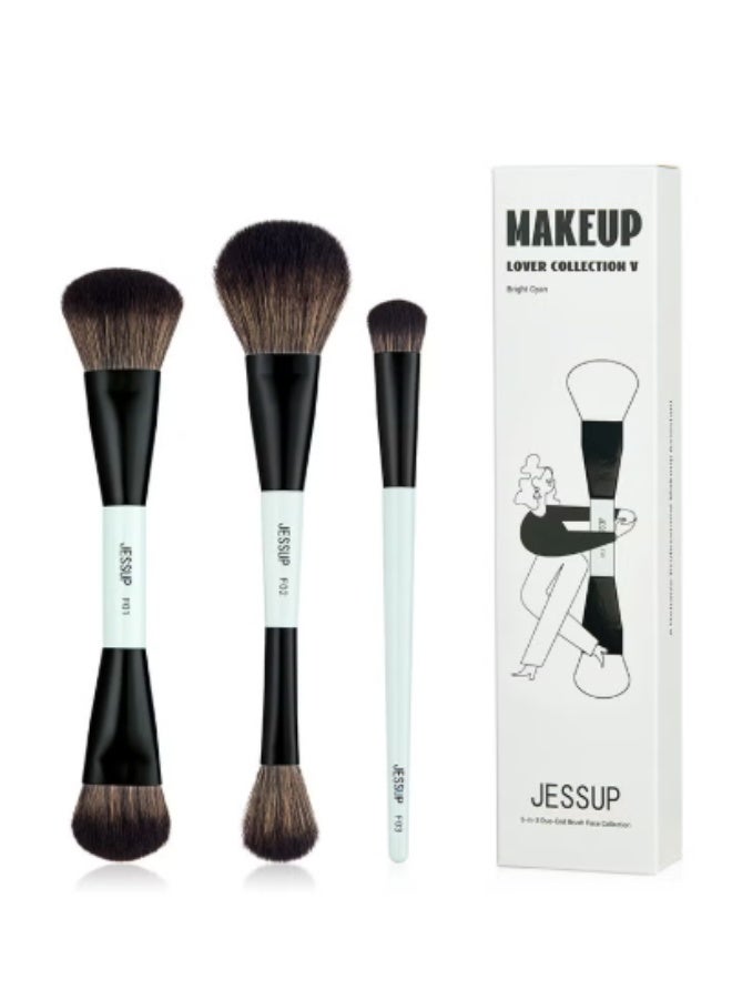 Jessup Face Makeup Brush 3-piece Makeup Brush for Basic Contour Blush Highlights and Concealer Brushes, High Quality Synthetic Brush Kit T503 - Image 1
