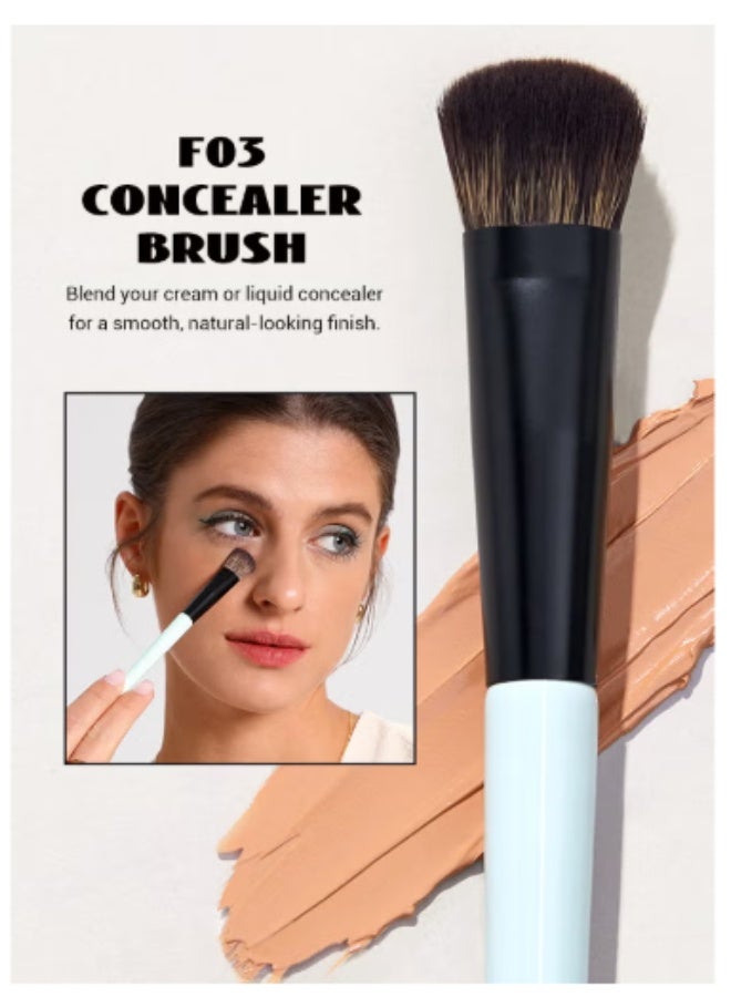 Jessup Face Makeup Brush 3-piece Makeup Brush for Basic Contour Blush Highlights and Concealer Brushes, High Quality Synthetic Brush Kit T503 - Image 5