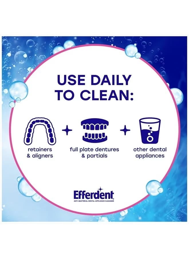 Efferdent Retainer Cleaning Tablets, Denture Cleanser Tablets for Dental Appliances, Complete Clean, 126 Tablets - Image 3