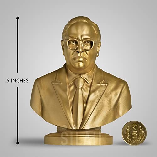SILAII Dr. B. R. Ambedkar Sculpture – 5 Inch, Gold Finish | Perfect for Home Decor, Office Desk, Study Table & Gifting - Image 2