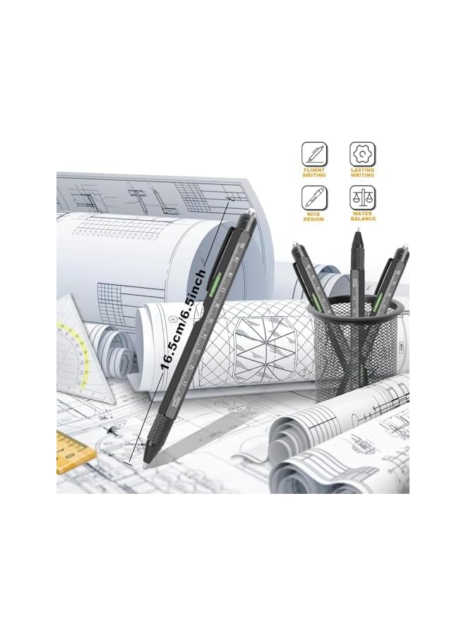 promass 9 in 1 Multitool Pen, Cool Gadgets Function Tools Capacitive Stylus LED Flashlight Gifts for Men Husband Dad - Image 3