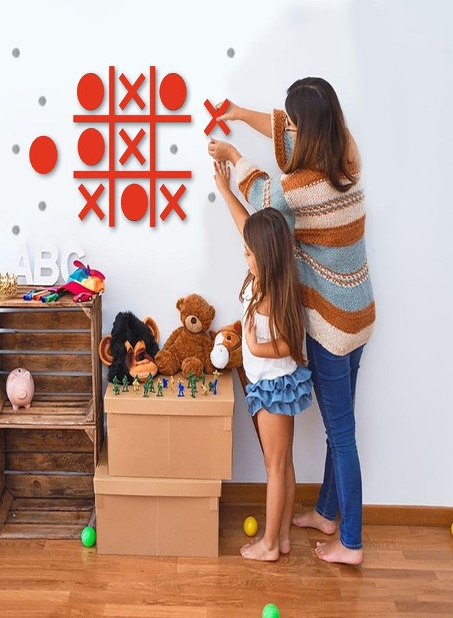 DUOLIYBC Magnetic Tic Tac Toe Wall-Mount Game,Game Room Decor,Hallway Decor,Playroom Decor,Modern Wall Decals for Kids Room,Classroom&Offices(Orange) - Image 2