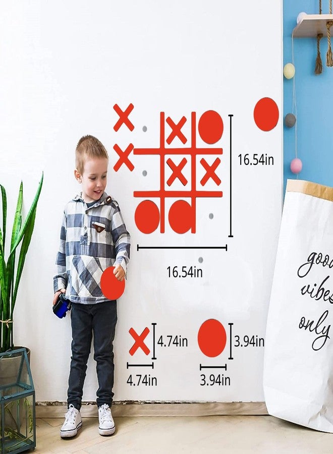 DUOLIYBC Magnetic Tic Tac Toe Wall-Mount Game,Game Room Decor,Hallway Decor,Playroom Decor,Modern Wall Decals for Kids Room,Classroom&Offices(Orange) - Image 4